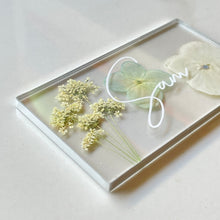 Load image into Gallery viewer, Blue Floral Silver Place Card